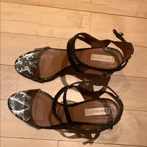 Reed Krakoff High heels leather, python rubber front strap with ankle closure